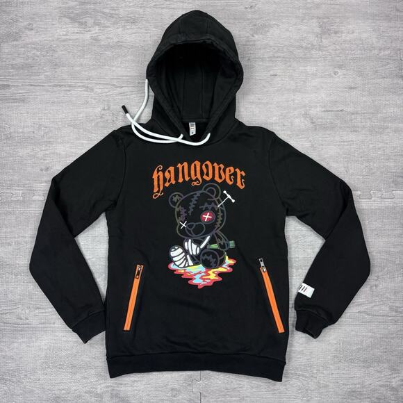 Fifth Loop HANGOVER Bear Hoodie Sweatshirt Black Men’s S Small Embroidered - Picture 1 of 8